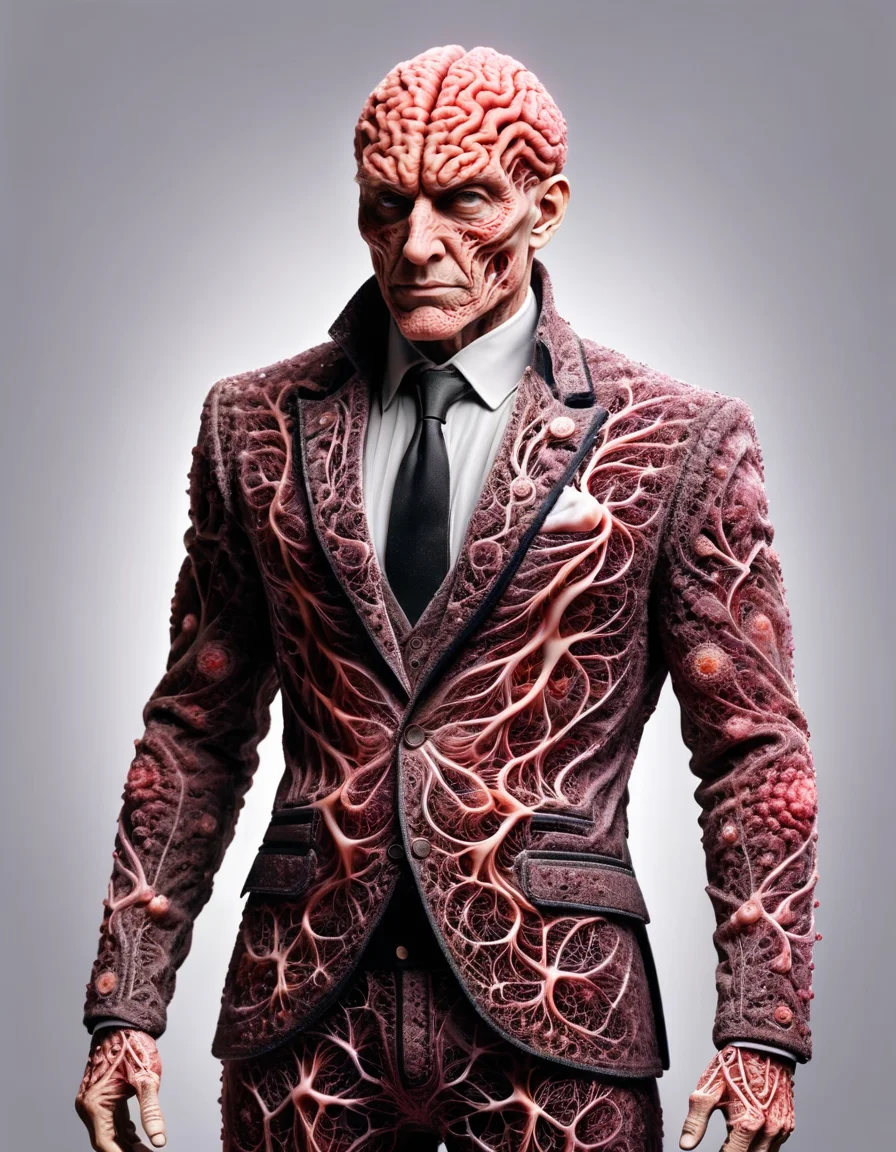 adult male with fancy suit meahophontron, ral-braynclz <lora:ral-braynclz-sdxl:1>