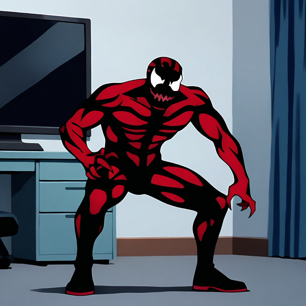 1boy,<lora:Carnage_animated_series:1>Carnage,, masterpiece,best quality,amazing quality