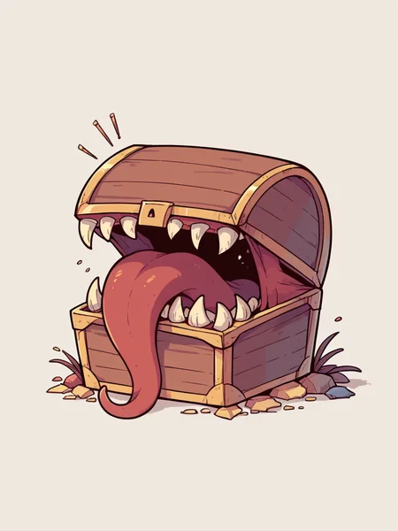 score_9, score_8_up, score_7_up, score_6_up, <lora:l0g0XLP:1> l0g0, simple background, <lora:mimic:0.5> mimic, treasure_chest