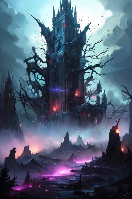 hyperrealism oil painting, Poltergeist of the castle,
rainbow,,,
aimi,aimi_\(sky-freedom\),sky-freedom style,by sky-freedom,purple eyes,long hair,black hair,blunt bangs,sidelocks in a hime cut,(mole under mouth:1.2),(geforce_rtx_3090_ti,graphics card),
 fantasy forest tranquil clearings,
a dark, enchanted forest, with towering ancient trees, misty pathways, eerie sounds, and glowing fireflies,
Mid-morning,
volumetric lighting,
 <lora:more_details:0.3>,
 <lora:EnvyFantasyMix05:0.5>,
 <lora:ghost:0.4> guiguai,
 <lora:FantasyRuins:0.5> FanRu,
 <lora:USNR STYLE_XL_loha:0.3> usnr,
 <lora:EtherSDXL:0.3> EtherStyle,