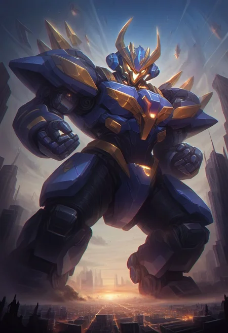 zPDXL, OverallDetail-SDXL, rating_safe, detailed, hi res, outside, fantasy
BREAK 1boy, macro, cityscape, standing on hind legs, full-body, mecha, science fiction,chibi gundam
<lora:SadCatMeme_ponyXL_v10:0.6> <lora:LeagueOfLegends_ponyXL_v10:1>