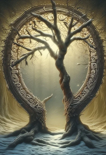 (a forest, tree:1.3) ChristmasSweater, (no humans:1.4), forest nature, lots of details, beautifully lit, a fine art painting by drew struzan and karol bak, gothic art, dark and mysterious, ilya kuvshino,