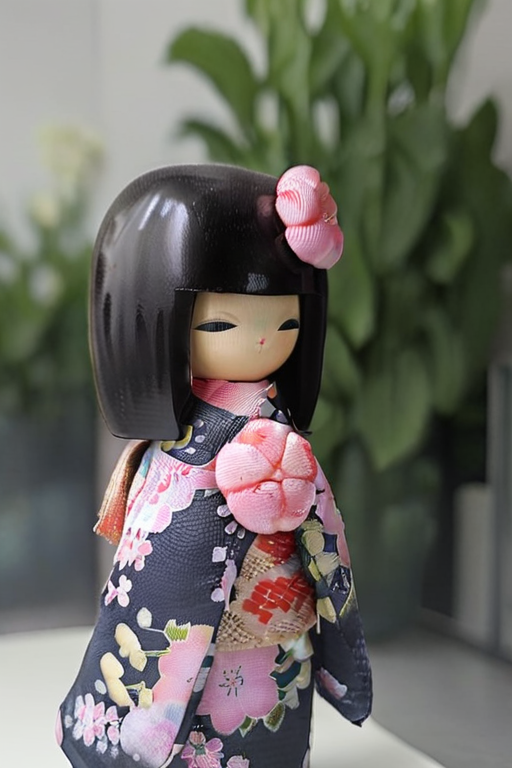 <lora:MRkokeshiSakura:1> (MRkokeshiSakura  back doll:1.5)   in a garden