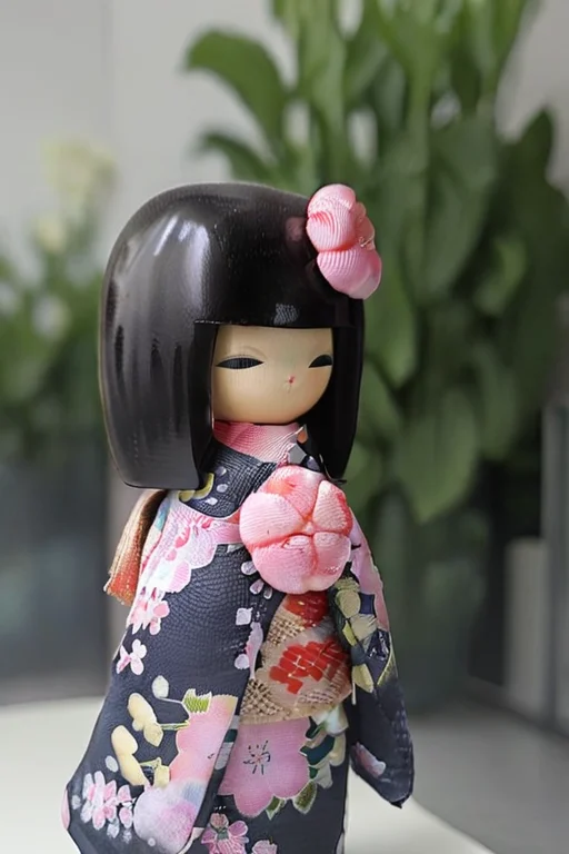 <lora:MRkokeshiSakura:1> (MRkokeshiSakura  back doll:1.5)   in a garden