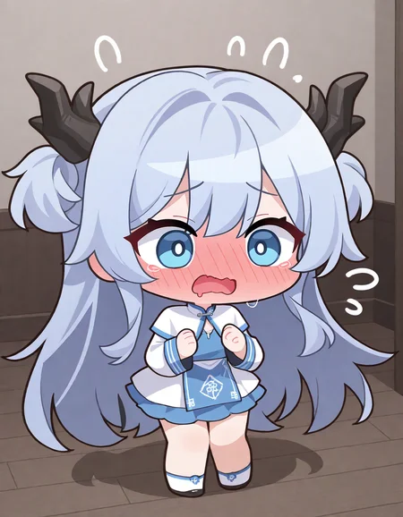 1girl, solo, longwu, longwu\(xinchun\), embarrassed, wavy mouth, full-face blush, 
chibi, very awa, masterpiece, best quality, amazing quality, absurd res, hi res, highres, <lora:ER_SD:1> <lora:longwu:1>