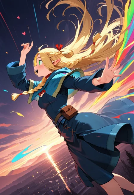 1girl, masterpiece, best quality, amazing quality, dynamic angle, marcille, colorful, happy