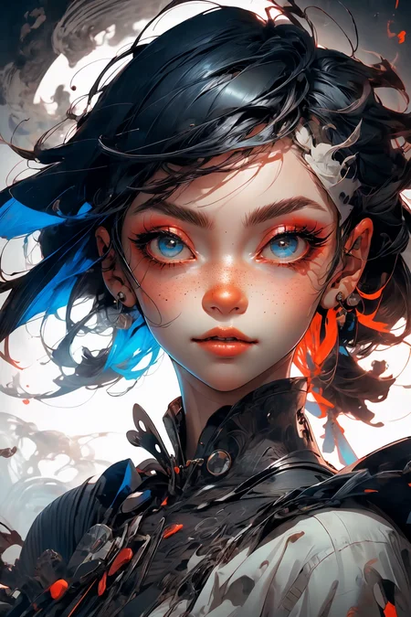 close-up shot, woman, gothic make-up, detailed skin, light freckles, shallow depth of field, OverallDetail
<lora:more_details:0.4>
 <lora:Cosmic anime-oil fusion v2:0.45> 
<lora:AnimeVibesV3:0.3> animevibes, 
<lora:3DMM_V11:0.5> 3DMM 
<lora:midjourney_20230624181825:0.7> midjourney ,
 <lora:LAS:0.5> cloud,colorful,
<lora:msw_locon-t2:0.6>
 <lora:wuxia2:0.6> gu,
 <lora:CyberpunkStyleV1:0.2> PunkAI ,
<lora:CatgirlMaidV1.0-000003:0.35> CatgirlMaid, shiny, shiny hair, shiny skin, shiny clothes