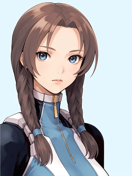 masterpiece,best quality,newest,
1girl,solo,
<lora:Mary_Appleton_ilxl_v1.0:1>,mary_a,twin braids,brown hair,blue eyes,lips,
m_suit,turtleneck,skin tight,bodysuit,crop top,short sleeves,fingerless gloves,leotard,<lora:Fixhands_anime_bdsqlsz_V1:1>,looking_at_viewer,white_background,simple_background,upper_body,face_focus,portrait,expressionless,front view,