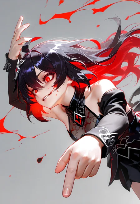honored, seele \(alter ego\), red eyes, smirk, crazy eyes, blood on face,
<lora:cfg_scale_boost:0.4>,<lora:nai_noob_new_1536:0.4>, <lora:nyaliaXLNBVP1lokrV6311P:0.4>, <lora:illustriousXL_stabilizer_v1.23:0.4>, <lora:honored:0.95>, (masterpiece, best quality, newest, highres:1.3), good quality, very aesthetic, absurdres, newest, very awa,