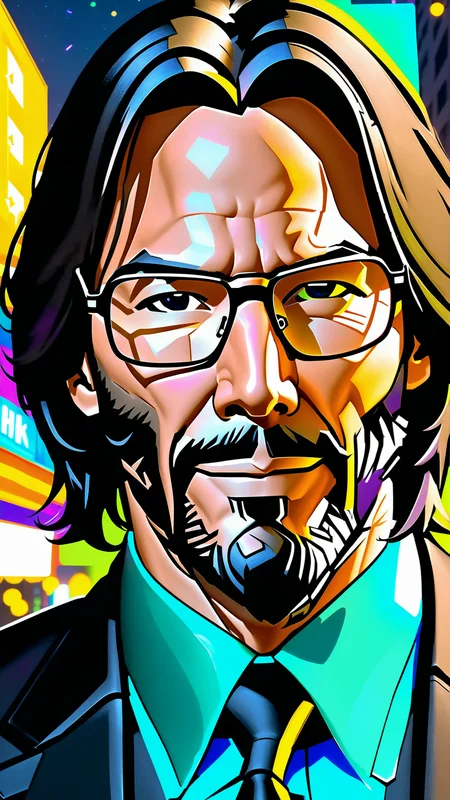 <lora:xl_yamer_style-2.0:1>, photo of john wick in a night city, photorealistic, full body closeup, vibrant, beautiful, crisp, detailed, ultra detailed, intricate, serious face, serious pose, john wick with black glasses, ultra realistic, soft colors, smiling face