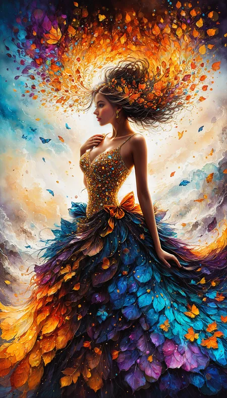 impressionist painting hyperrealistic art Whimsical and Playful, Silhouette Art, breathtaking (realistic FaeTastic extravaganza alcohol ink sketch). amazing, lovely, awe-inspiring, mesmerizing, radiant, magnificent, luxurious, fine, detailed, masterpiece. (all dark hues and fine vibrant orange glowing smoldering accent and shiny gold color scheme:1.02). glossy. full length shot.
<lora:InkArtXL_1.2:0.4> <lora:FaeTastic:0.39> . award-winning, professional, highly detailed . extremely high-resolution details, photographic, realism pushed to extreme, fine texture, incredibly lifelike, high contrast, well defined ., imaginative, fantastical, bight colors, stylized, happy, Whimsical and Playful . extremely high-resolution details, photographic, realism pushed to extreme, fine texture, incredibly lifelike . loose brushwork, vibrant color, light and shadow play, captures feeling over formr