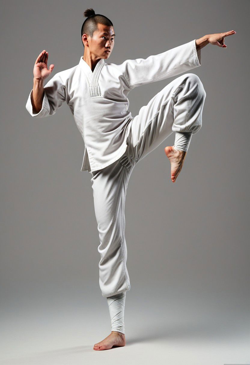 fight stance, high kick