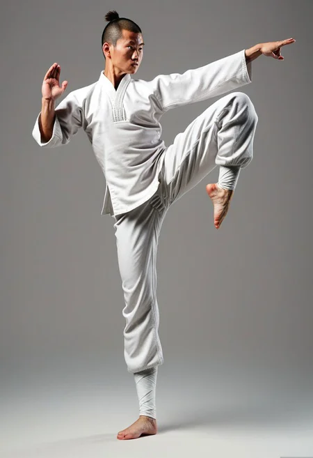 fight stance, high kick