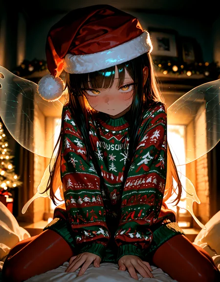Christmas, dress, red pantyhose ,santa_hat ,Christmas sweater,
1girl, solo,star_sapphire, soft lighting, naughty,
masterpiece, best quality, amazing quality, very aesthetic, absurdres, newest, (volumetric lighting),
<lora:world_christmassweater:0.5>,<lora:cfg_scale_boost:0.5>, <lora:ponyv5_noobE11_1_adamW:0.5>, <lora:illustrious_noobai_epsilon_pred_1_best_quality_v1:0.5> ,<lora:illustrious_noobai_epsilon_pred_1_masterpieces_v1:0.5> ,<lora:illustrious_noobai_epsilon_pred_11_very_aesthetic_v1:0.5>
