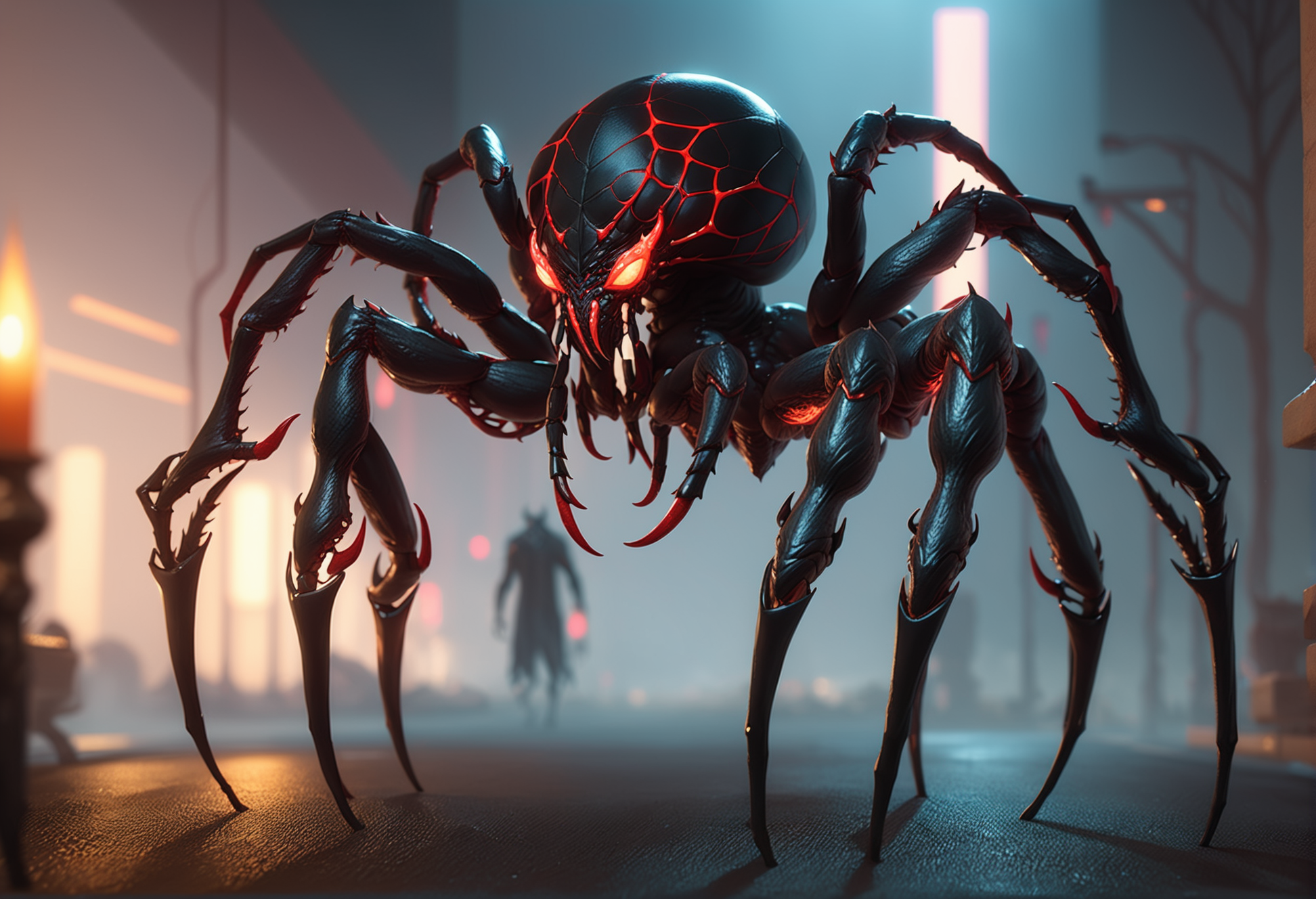 fantasy creature, cinematic lighting, arachnoid Chain Devil<lora:EnvyMonsterXL01:1>
