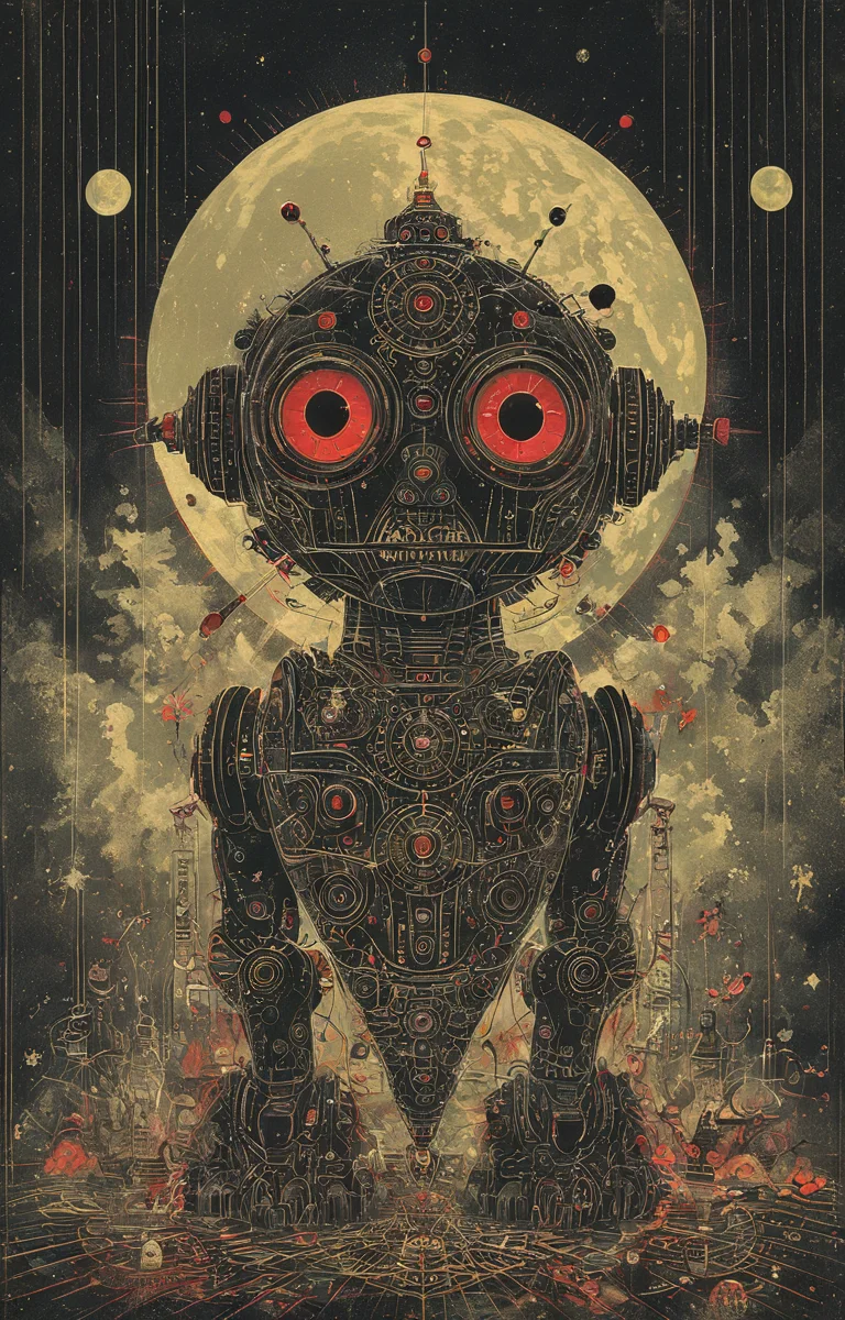 masterpiece,best quality,<lora:tbh36-sdxl:0.9>,illustration, portrait of Housework robots