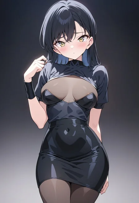 (masterpiece:1.2), (best quality:1.3), (ultra detailed:1.3), kenan,
masterpiece, best quality, very aesthetic, absurdres, Misato Katsuragi, light brown eyes, evangelion, TOKIO-3 fashion magazine cover, sexy, tight black shirt, black pencil skirt, maximum details