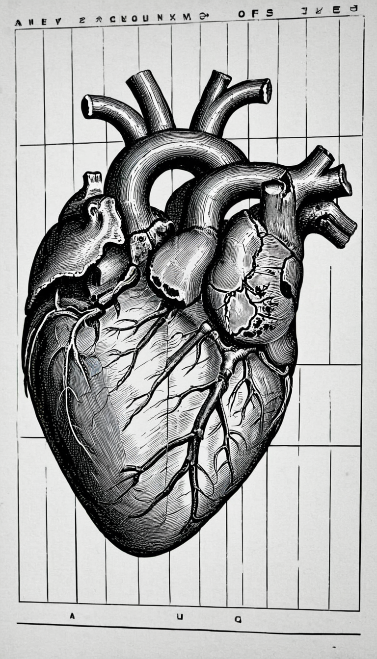 computer heart on screen <lora:vntg-line-art-v2:1> vntg, line-art