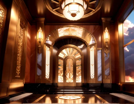 score_9, score_8_up, score_7_up,
<lora:Art_Deco_Interior_(Architecture)_(SDXL)_(AD):1> art deco, interior, architecture, interior design, marble, limestone, intricately designed (windows, doors, metals doors, ceiling, lamp, lighting, chandelier, metal wall panels, wood wall panels, ceiling panels, ), penthouse, living room, dining room, bathroom, office, bedroom, large window, fireplace, coffered ceiling, luxury,
8K, In'ei, chiaroscuro, rim lighting, perfect depth of field shot, ray tracing, 8K CGI render, beautiful, subsurface scattering, detailed fluffy anime clouds, photographic realism, soft lighting, soft shading, art by Thomas Kinkade,
BREAK zPDXL, zPDXLxxx, <lora:wowifierXL:0.2> art by mooncryptowow <lora:sdxl_lightning_8step_lora:0.4> <lora:detailed_notrigger:0.5>