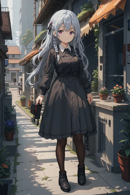 score_max, (score_9, score_8_up, score_7_up:1.2), score_6_up, official art, source_anime,
, masterpiece, absurdres, high detail, 8k,
standing,
pixel art, felicette, hair ribbon, black dress, collared shirt, long sleeves, black pantyhose, black footwear
<lora:XL_Pony_game-marfushasg-felicette-t1:1>