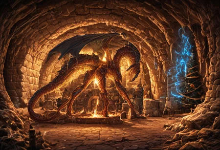 Dragon in Christmas cave, cave, festive cave, Christmas decorations, Christmas lights
(((Sparkling, Sparkly))) glowing dragon, christmas dragon, dragon wrapped in Christmas lights, glowing matrix, glowing Christmas lights, hyper realistic, photorealistic, HD, High detail, High detail eyes, high detail face, wings, glowing wings, light scales, glowing Christmas lights on wings, glowing light scales, tail, tail wrapped in Christmas lights, four legs,
BREAK
Snowy background