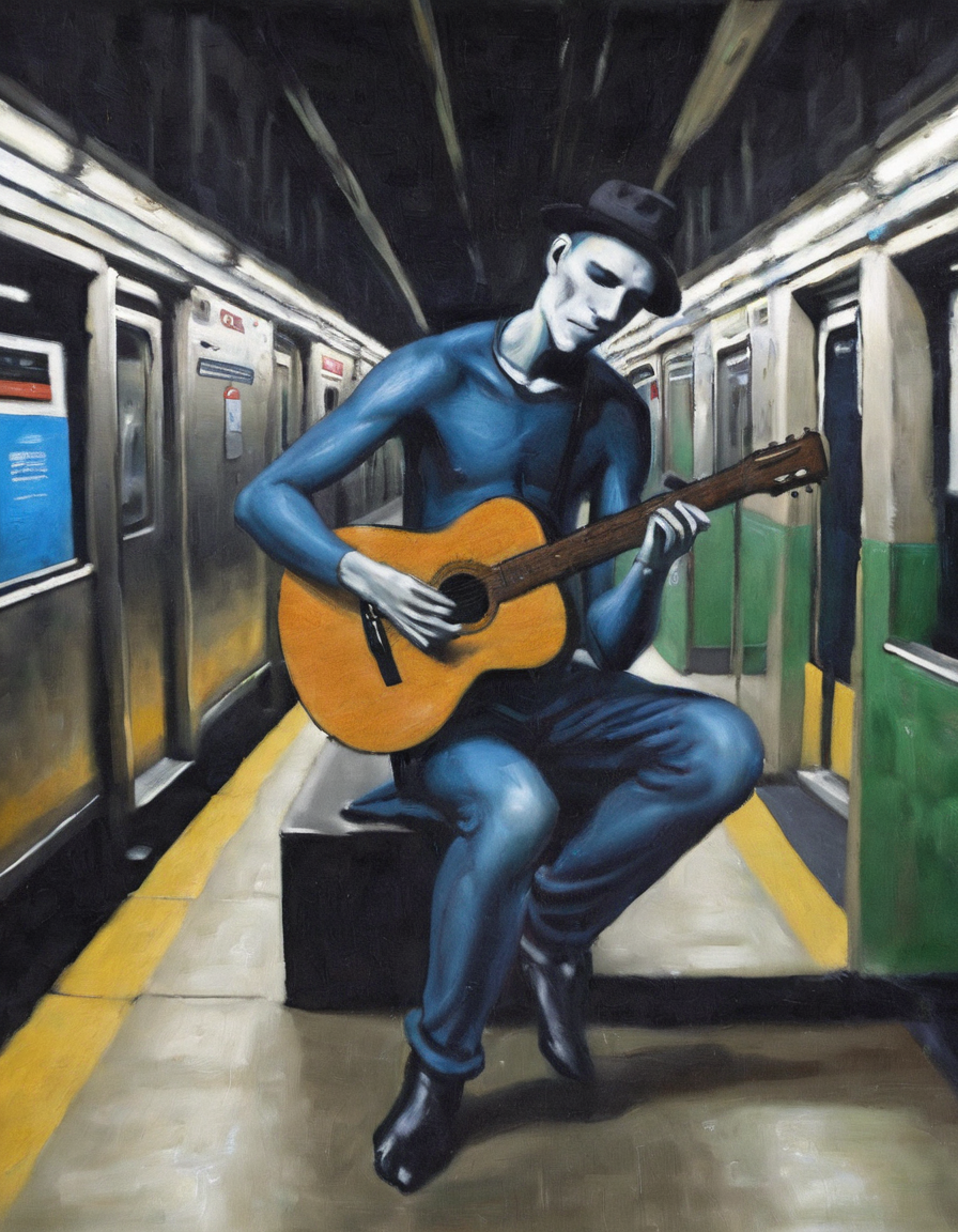 <lora:p5c0:1>p5c0 man playing guitar in a subway station