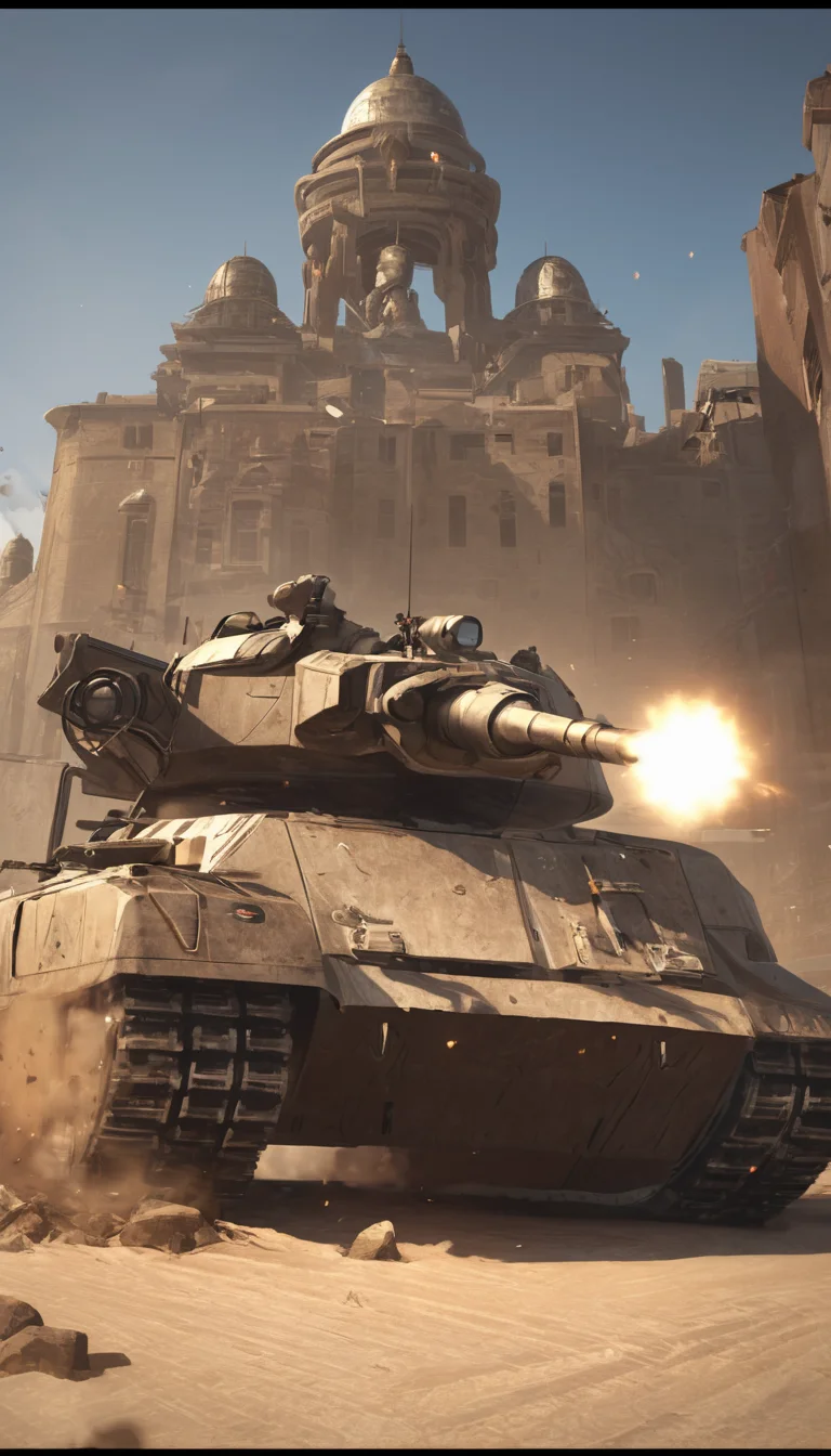 Cinematic scene, hero view, NOD tank, action pose, detailed background, masterpiece, best quality, high quality, absurdres <lora:command_and_conquer_xl_v2:1>