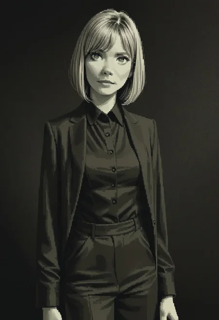score_9, score_8_up,
green theme, monochrome, pixel, source_anime, bold lines, flat colors,
very aesthetic, Expressiveh, belatricepamford, medium breasts, formal clothes, (skinny:0.3)