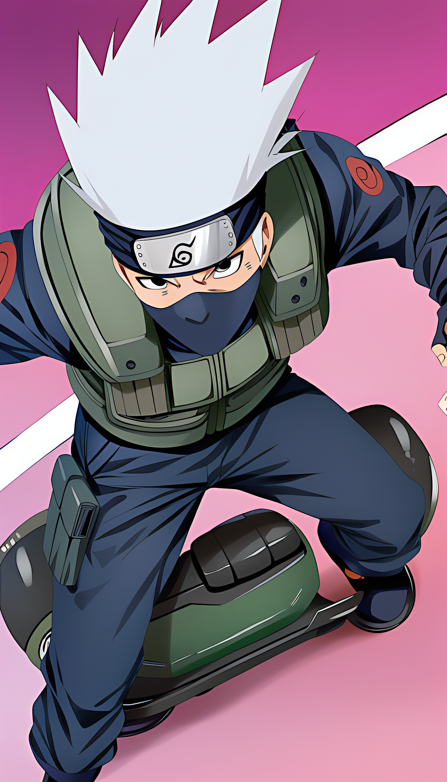 masterpice, best quality,kakashi,solo,long sleeves,1boy,smiling expression,,jacket,white hair,male focus,black gloves,pants,fingerless gloves,black eyes,vest,mask,spiked hair, art by fumihiko (fu mihi ko) and kairunoburogu,mouth mask,forehead protector,ninja, detailedgoing to a zombie paintball game,,queen's rose garden background,a thrilling chase through the city, cyberpunk-style, on hoverbikes,ravishing