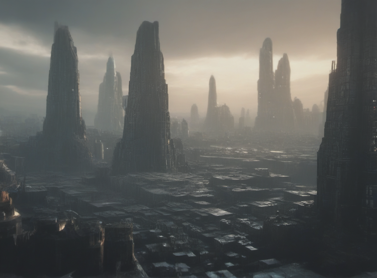 bleakfaith,scenery,science fiction,panorama of a metropolis,highly detailed, sharp definition ,cinematic,50nm dof,bokeh,realistic,sharp focus,ultra detailed,128k uhd,awardwinning,trending on artstation, <lora:bleakfaith-000004:0.6>
