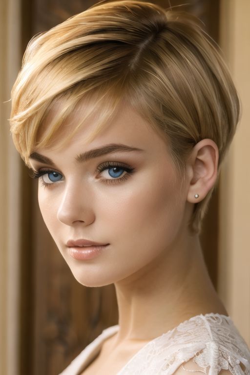 ospb, best quality, high quality, masterpiece, headshot, perfect face, young blonde woman, short hair, light makeup, OverallDetail, fFaceDetail