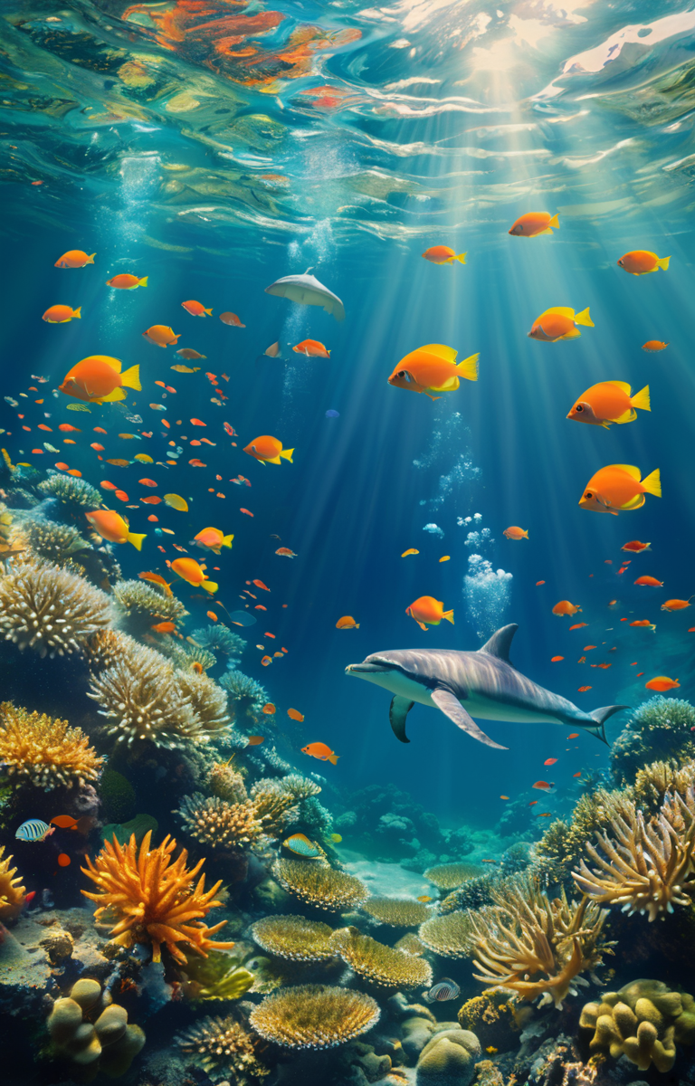 masterpiece,best quality,<lora:tbh341-sdxl:0.75>,illustration,style of underwater sea life portrait of family