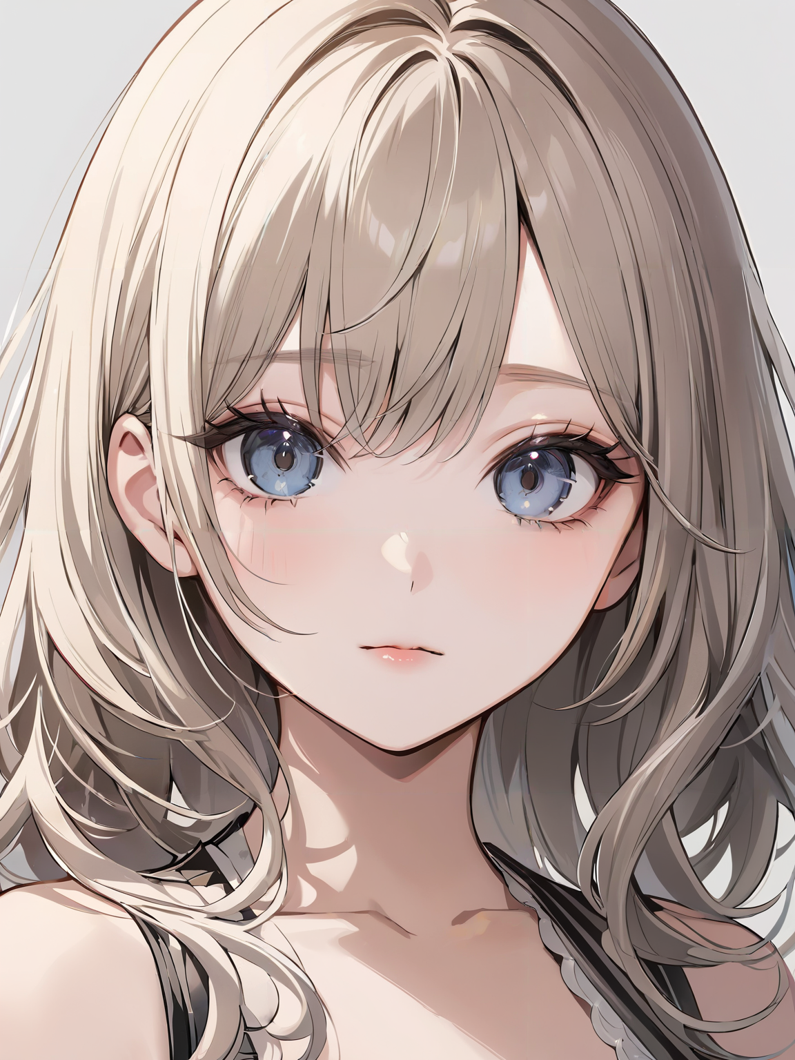 masterpiece,ultra-detailed,best quality,8K,illustration,cute face,clean skin ,shiny hair,girl,ultra-detailed-eyes,simple background, <lora:add-detail-xl:1> <lora:eyelashes_XL_V1.0:0.6> eyelashes,upper body