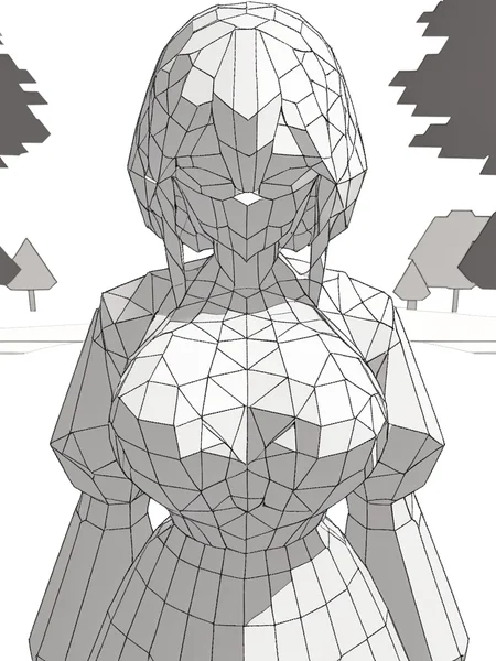 masterpiece,(best quality),highly detailed,ultra-detailed,large breasts,park,
1girl,facing viewer,monochrome,low poly,<lora:LPWF:1>,