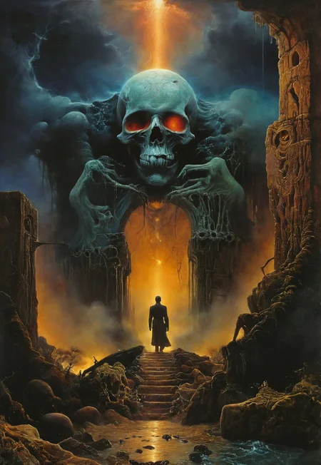 Gates of fear is open
Deep inside the violence rages
Till you dies
It takes a moment
forevermore


 score_9, score_8_up, score_7_up, masterpiece,dark fantasy,magic,glow,mysterious,poignant,disturbing,surreal,absurdes,horror theme,scary, epic scale,hypnotic,80's VHS dark fantasy, VHS horror, colorful,dramatic,perfection,paiting,concept art,detailed,acid deep colors,neon vibrant colors,stunning color scheme, mesmerizing and otherworldly visual experience, high resolution, artistic, proffesional,perfection,((no humans)),composition explores the boundaries of reality, creating a visually arresting scene that defies conventional norms, inspired by Zdzisław Beksiński, John Howe, and Frank Frazetta, Odilon Redon, John Atkinson Grimshaw, Arnold Böcklin, Zdzisław Beksiński, John Blanche, H.R. Giger,Alan Lee,Ernst Fuchs,Hans Larwin,Daniele Valeriani