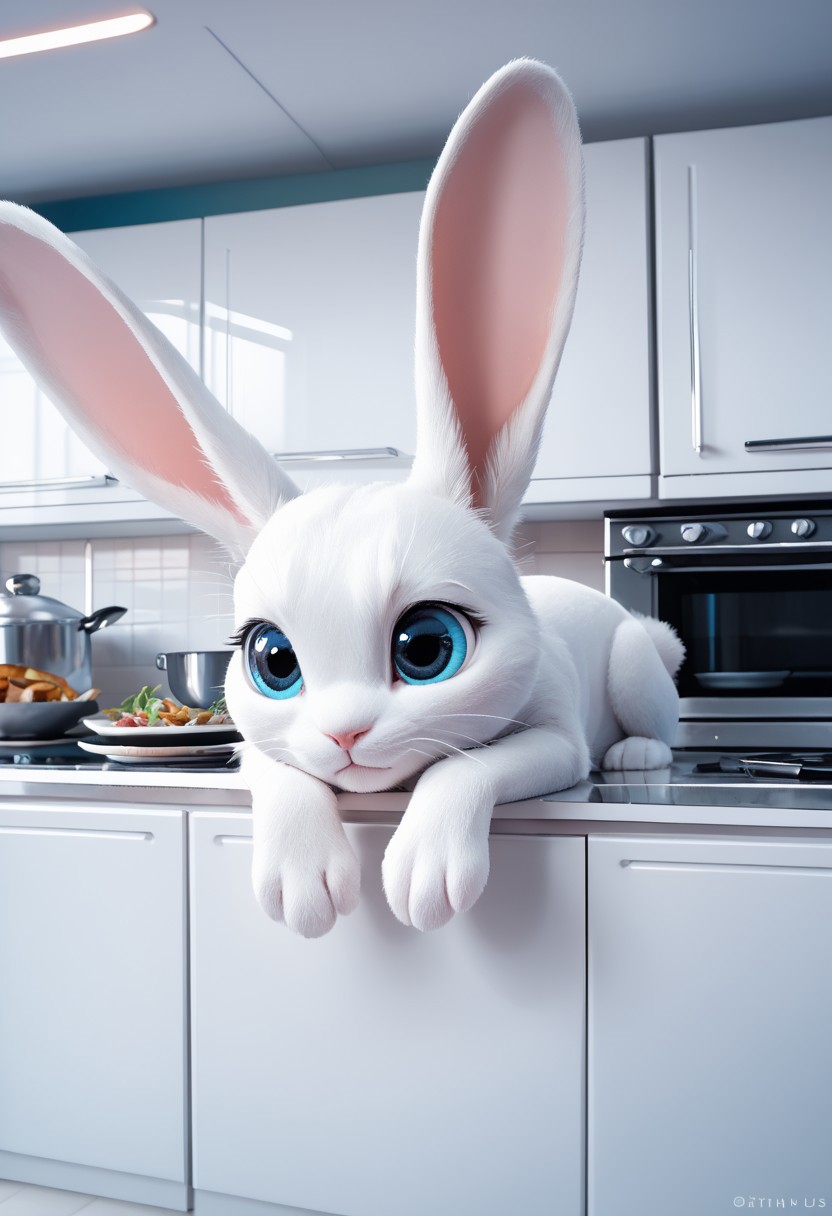 score_9, score_8_up, score_7_up,,1 girl, futuristic, interior,kitchen, digital waifus cooking cute rabbits, close up  <lora:FuturisticPonyInteriors_epoch_7:0.7>