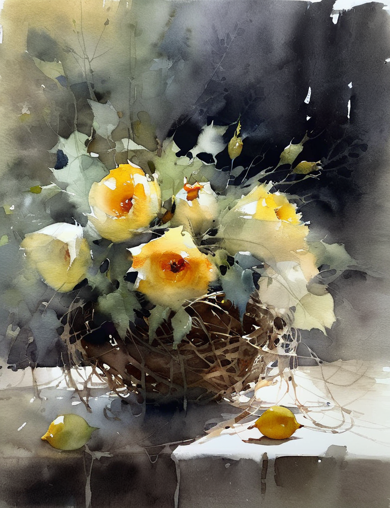 Watercolor masterpiece,still life,bird nest,impressionist art painting by Jeremy Mann,Miles Johnston,Alasdair McLellan,Daniel Merriam,Peter Glick,Darius Klimza,spectacular back view,perfection,gorgeous art,beautifully lit,dark atmosphere,surreal,ethereal,exquisite detail,brilliant,wonderful,outstanding,amazing colors,mysterious,watercolor wash,<lora:Watercolor _sdxl:1.3>, Watercolor style,