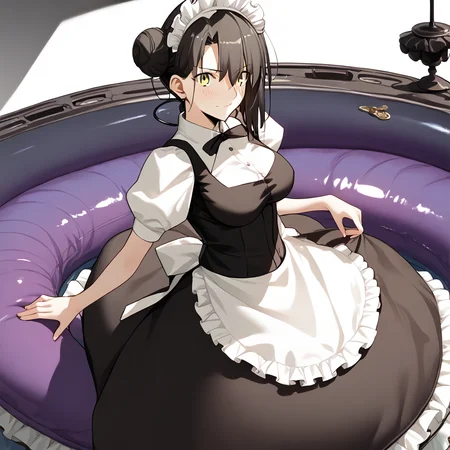 <lora:Takeuchi_Takashi_PonyXL_style_v01:1>
<lora:agent.pony:1>
score_9 , score_8_up , score_7_up , source_anime , 
masterpiece , best quality , ultra-detailed , 
BREAK
agent \(girls' frontline\), maid
1girl , woman , huge breasts , light smile , light blush , ((jeanne d'arc (fate)):0.5)  , 
long black hair  , maid dress ,  
float