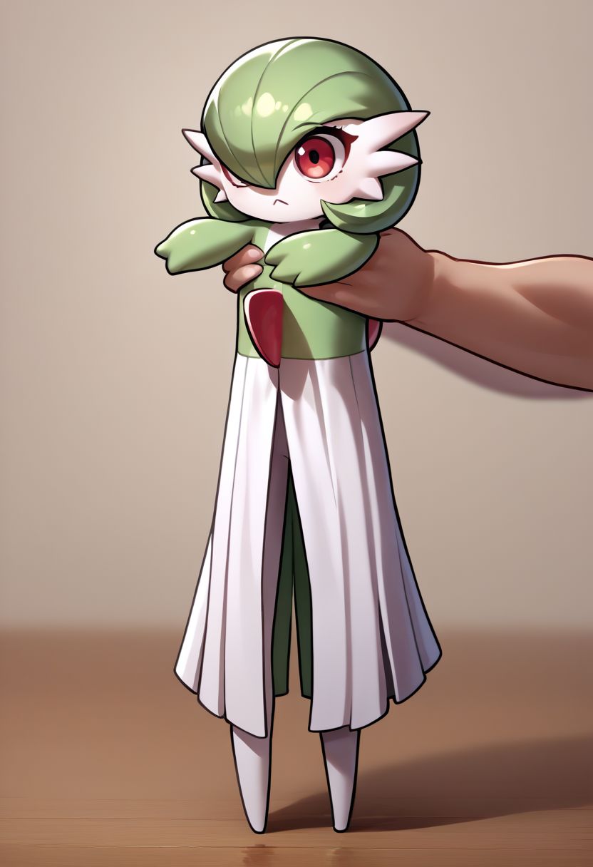 score_9, score_8_up, score_7_up, source_anime, IncrsXLLCM, full body, <lora:LongCatMeme_XLPD:1>, chibi, holding animal, gardevoir, no humans,