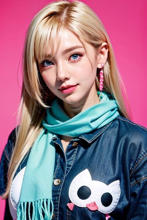 1girl, sexy, large breasts, pale_skin, blonde hair, brow, flat belly, cute, beautiful woman, beautiful face, earrings, hair, bangs, hair over one eye, upper body, portrait