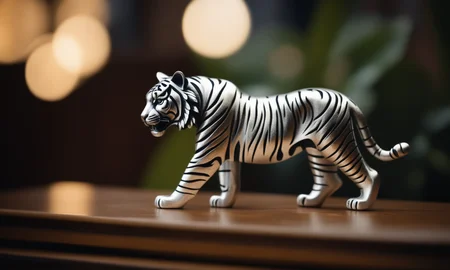 cinematic film still <lora:silvercarvingcd_xl-000005:0.3>,a handmade model toy of a tiger made of (silvercarvingcd_xl,silver carving,shiny:1.3) in office,no humans,long-focus,tilt-shift,indoors,full body,chinese zodiac,wooden table,cutie,cute,still life,animal statue,front view,facing viewer,looking at viewer . shallow depth of field, vignette, highly detailed, high budget, bokeh, cinemascope, moody, epic, gorgeous, film grain, grainy, 8K, HDR, UHD, masterpiece, best quality, highly detailed, high resolution, finely detail, extremely detailed, ultra detailed, wallpaper