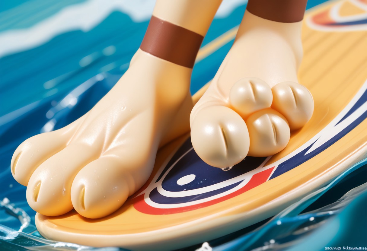 score_9, score_8_up, score_7_up, score_6_up, source_furry, dof, full-length portrait, <lora:POKEMON_SMEARGLE:1.2> smeargle, pokemon (creature), tan feet, 3 toes, foot focus, feet style, foot style, water, surfing, feet on surfboard, wet on feet, close-up
