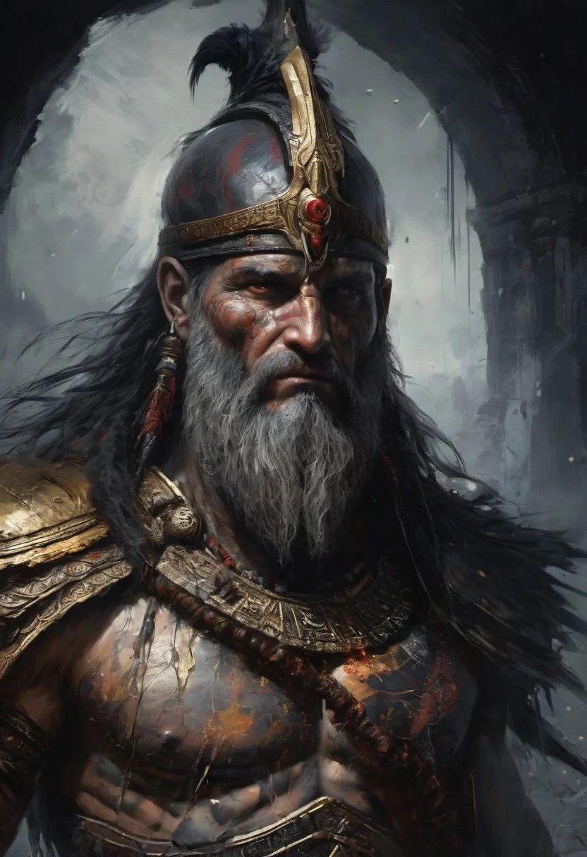 Photorealistic oil painting (masterpiece, best quality, stunning, highly detailed,artwork Fantasy art by Aleksi Briclot,high-contrast palette), ultrarealistic 4k,photoart_style, (portrait of a Ra, god of egipt, in style of god of war),realistic,,dark black tone,Cinematic Lighting, movie-level texture,.(style of Aleksi Briclot:1.3), trending on artstation