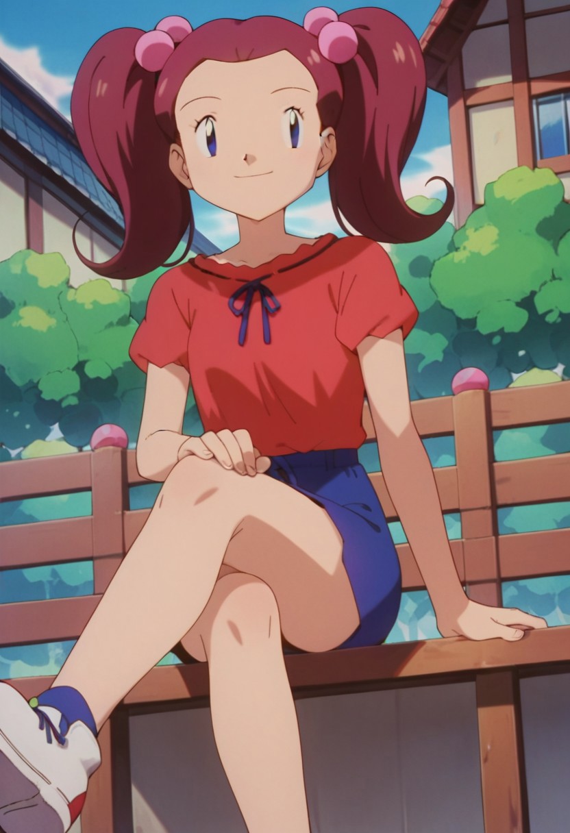 score_9,score_8_up,score_7_up,score_6_up, easynegative, negative_hand, source_anime
1girl, anime coloring, smiling, sitting, crossed legs, outdoors, Sakura, blue eyes, brown hair, twintails, hair bobbles,