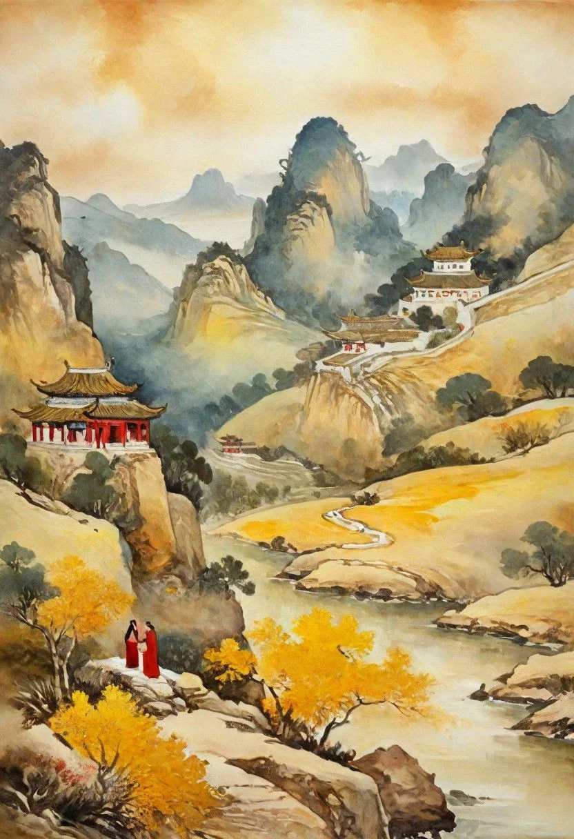 tj, cangyunshan, landscape, chinese ink painting, oil painting, Beautiful Chinese girl,
Oil Painting, Renaissance Paintings, watercolor painting, concept art, painterly, surreal painting,
((beautiful, painterly, detailed, textural, artistic)), (digital artwork, illustrative, illustration), (((intricate details, highly detailed, ultra-detailed))), (absurdres:1.5), (unreal engine, octane rendering, Anti-Aliasing, sharp focus, natural lighting, high saturation, high contrast, vivid, vibrant, studio lighting, best texture quality), beautiful detailed scenery,