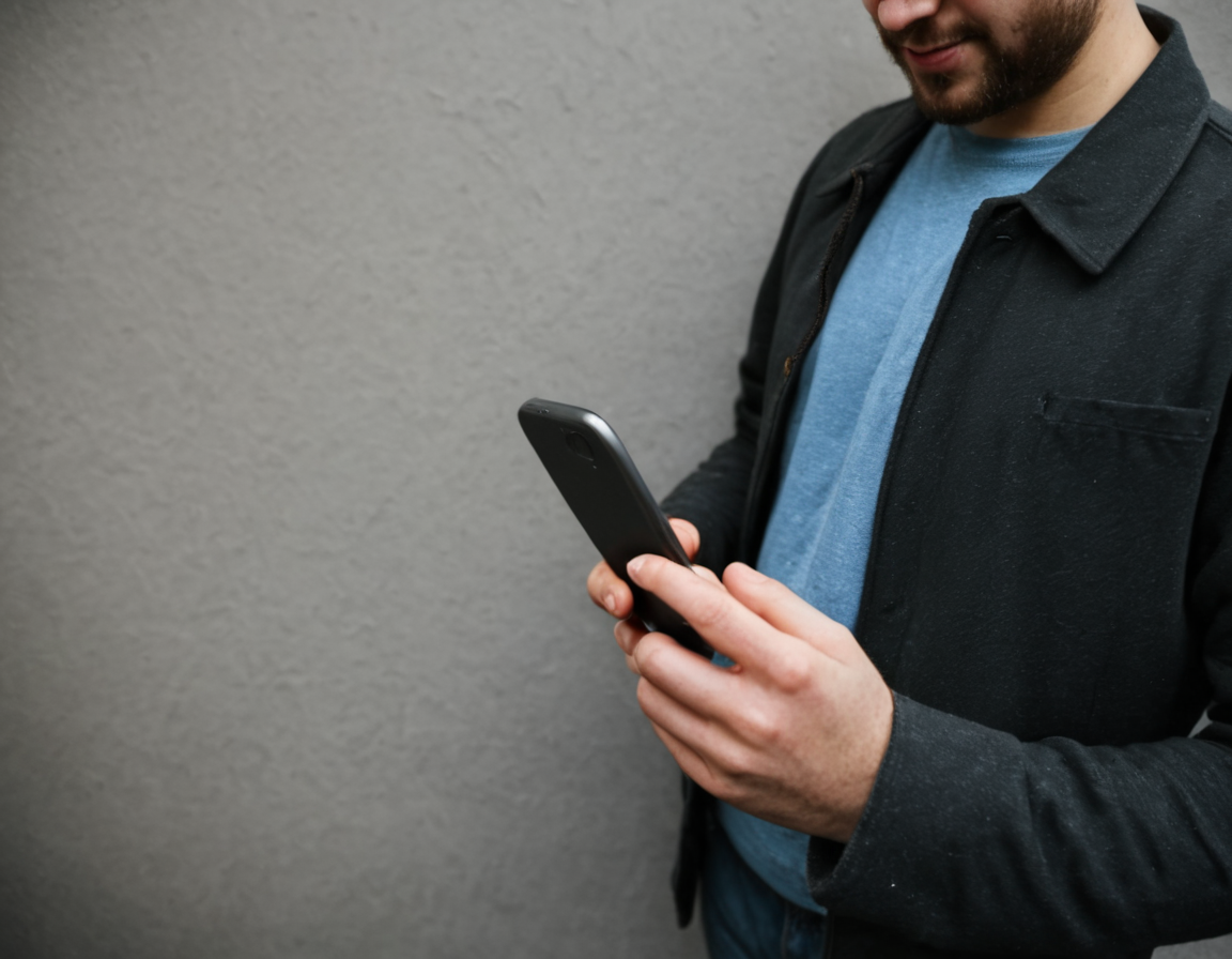 screenlora, man holding phone