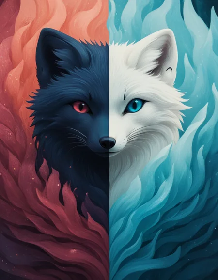 novuschroma69 split dichotomy arctic fox <lora:novuschroma69 split:1>