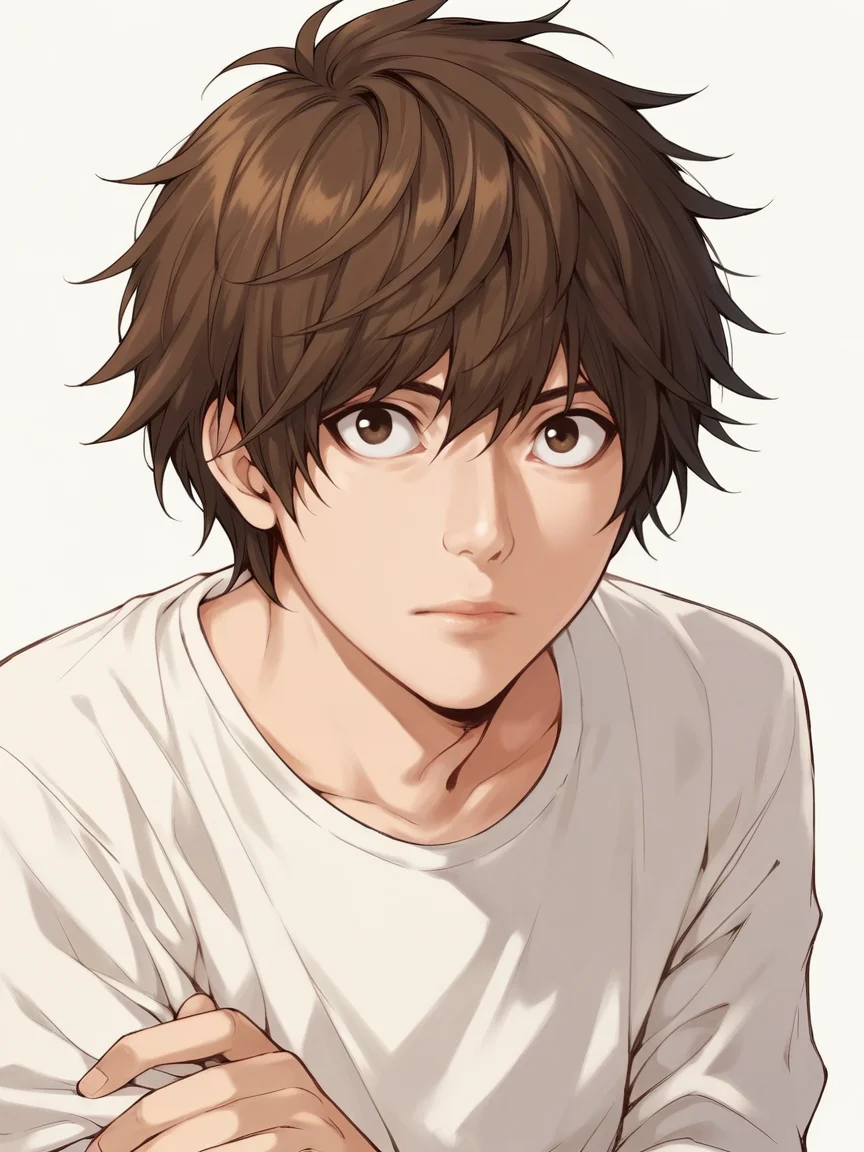 score_9, score_8_up, score_7_up, score_6_up, score_5_up, <lora:d34thn0t3XLP:1> d34thn0t3, 1boy, brown hair, solo,