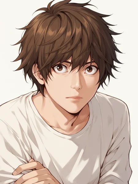 score_9, score_8_up, score_7_up, score_6_up, score_5_up, <lora:d34thn0t3XLP:1> d34thn0t3, 1boy, brown hair, solo,