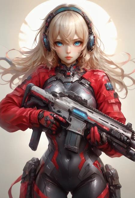 score_9, score_7_up, score_8_up, score_6_up, score_5_up, realistic, traditional media, science fiction
BREAK leander, mechwear, bodysuit, headset, holographic visor, cybernetics, holding gun, assault rifle
<lora:Leander-AzurLane_ponyXL_v10:0.8> <lora:MechWear_ponyXL_v10:0.7> <lora:AssaultRifle_ponyXL_v10:1>